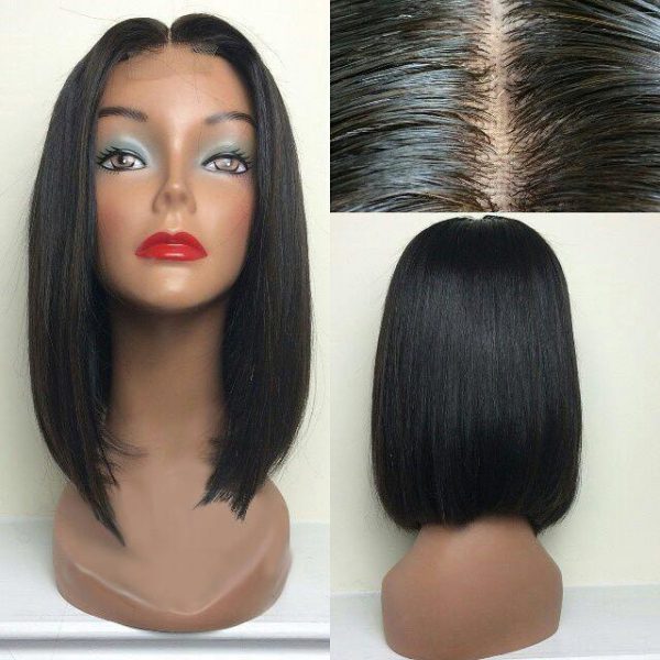 Sistershairstyle Virgin Human Hair Pre Plucked 12 inch Bob Lace Front Wigs (SHS0307)