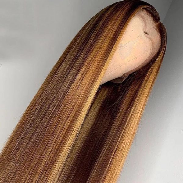 Sisters Hair Ombre Highlight Wig Brown Honey Blonde Colored Straight Hairstyles for Black Women(SHS0237)